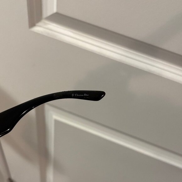 Dior Rare Y2K Vintage Shiny 3 Black Plastic Sunglasses with Silver Logo and Star - Picture 6 of 8